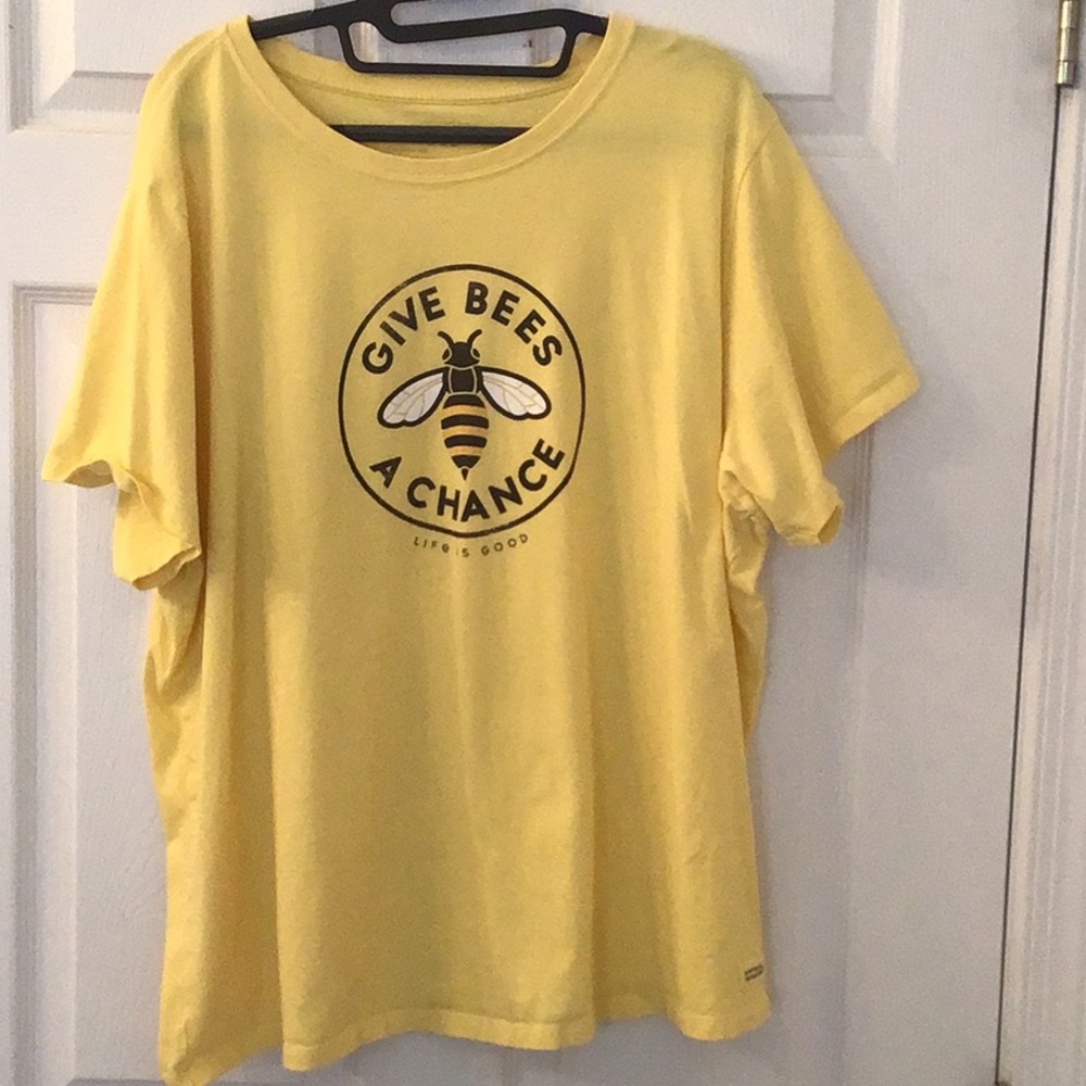 Life is Good Yellow Bee Graphic T-Shirt